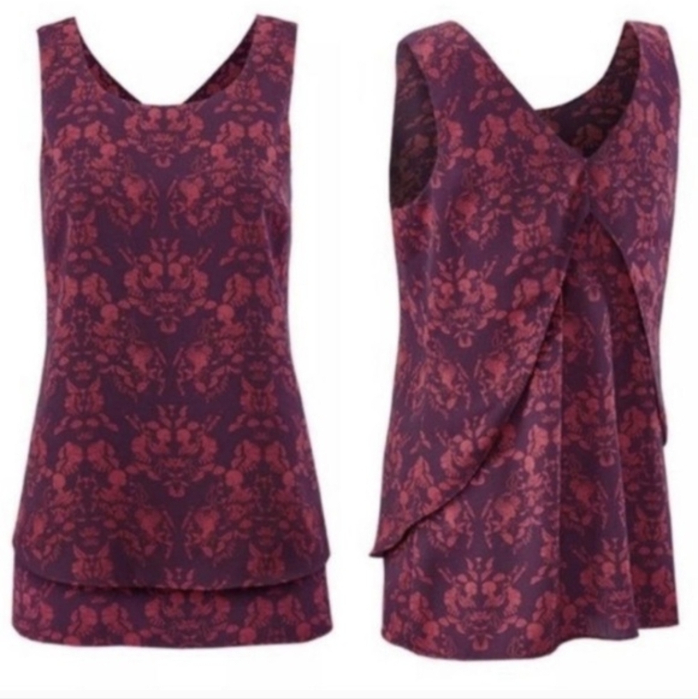 Cabi  Red/Fuschia Floral Women's Top